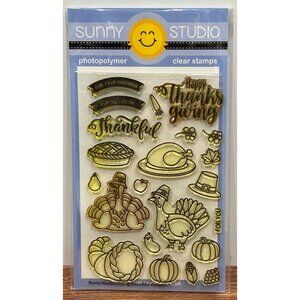 Sunny Studio Clear Stamps - Bountiful Autumn SSCL-278 Thanksgiving Turkey